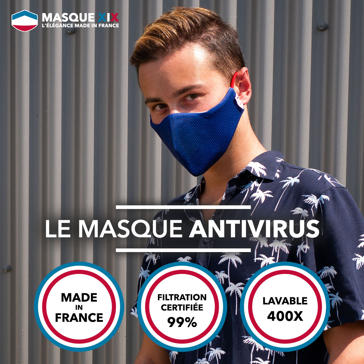 Masque tissu lavable à motifs - Masques en tissu Made in France