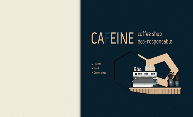 Project visual Cafeine : coffee shop, food & green ideas